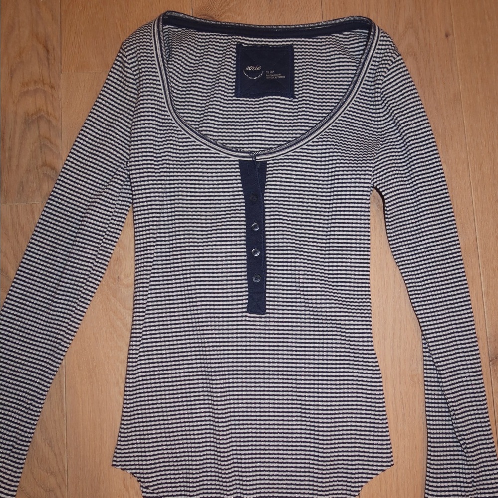Aerie Blue Striped Long Sleeve